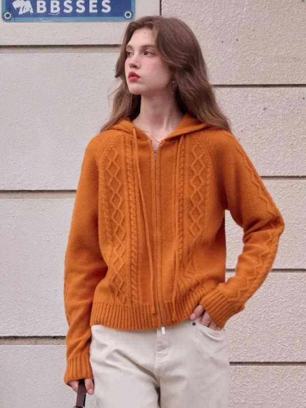 Halle Ribbed Hooded Cardigan sold by Simple Retro