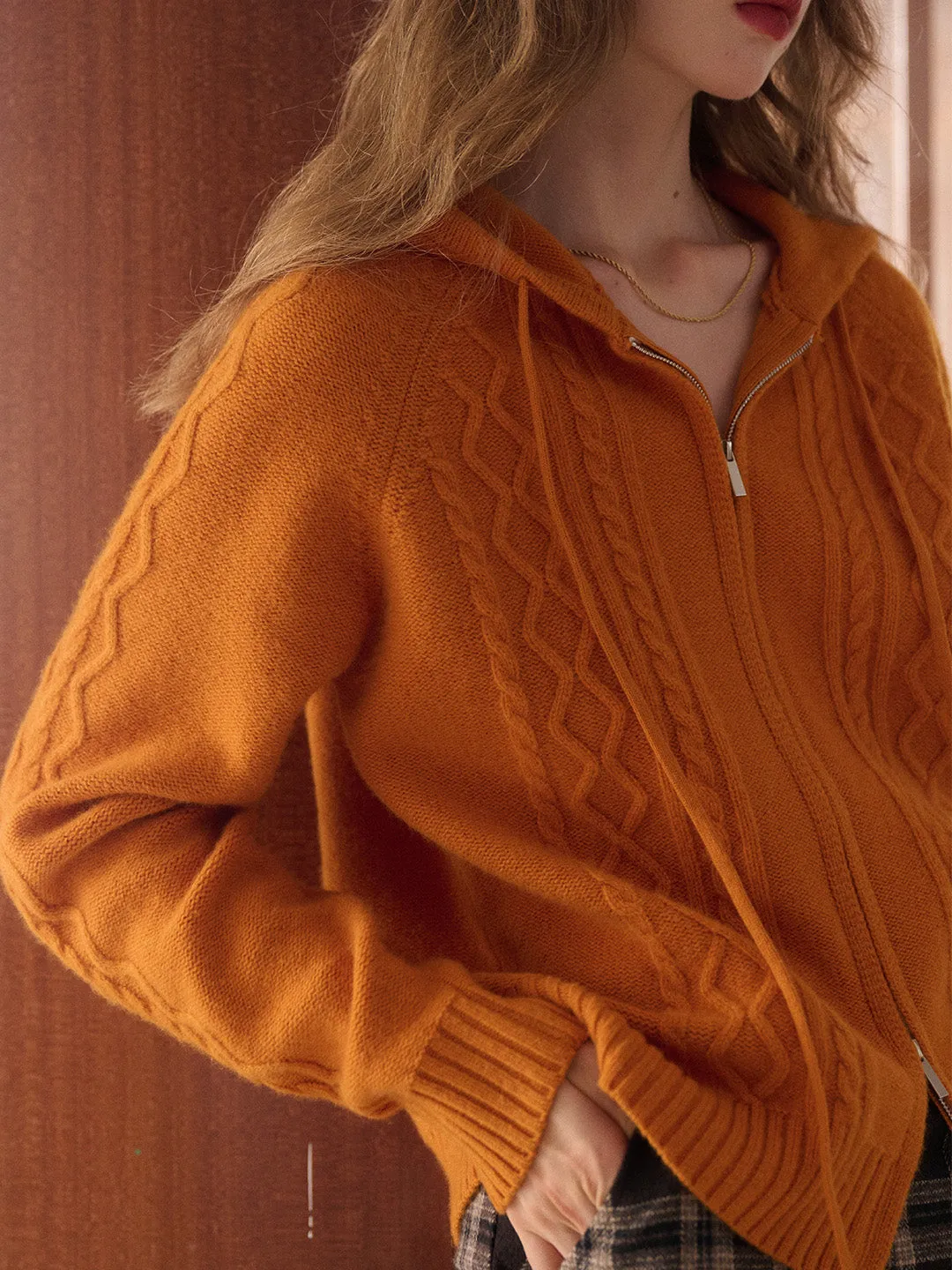 Halle Ribbed Hooded Cardigan sold by Simple Retro product image thumbnail 2