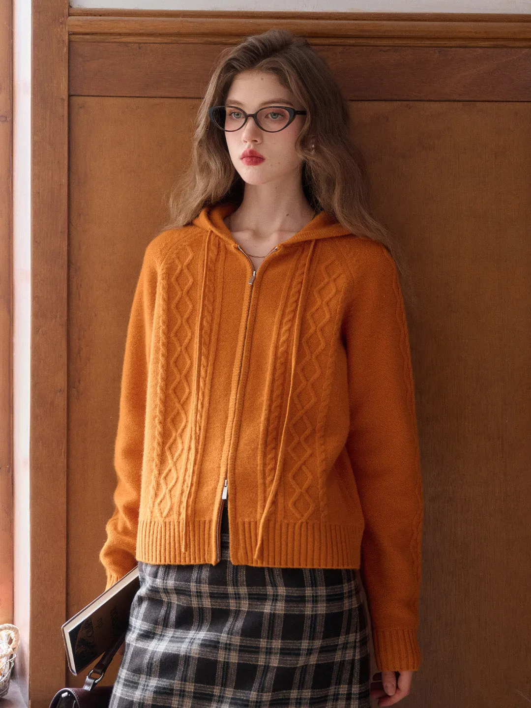 Halle Ribbed Hooded Cardigan sold by Simple Retro product image thumbnail 4