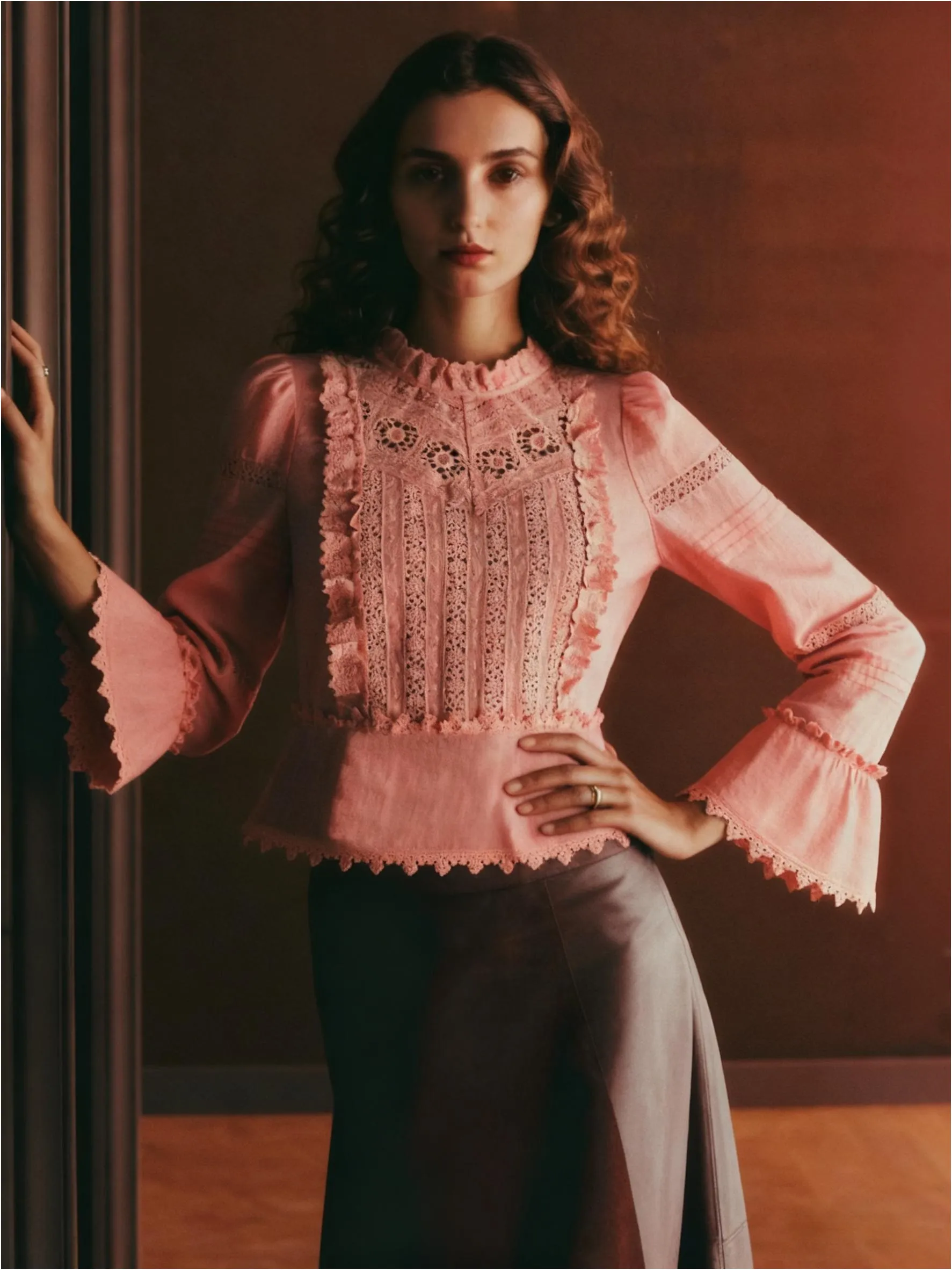 Karla Ruffle Collar Blouse sold by Simple Retro product image thumbnail 2