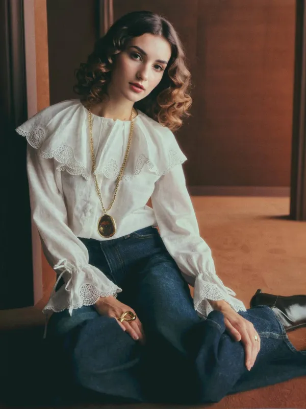 Estelle Round Neck Blouse sold by Simple Retro