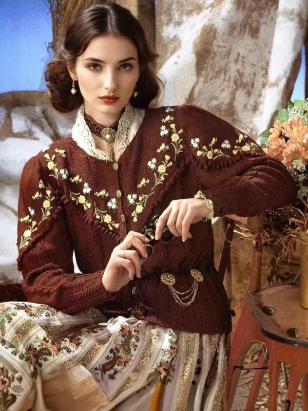 Alisson Lace Collar Cardigan sold by Simple Retro