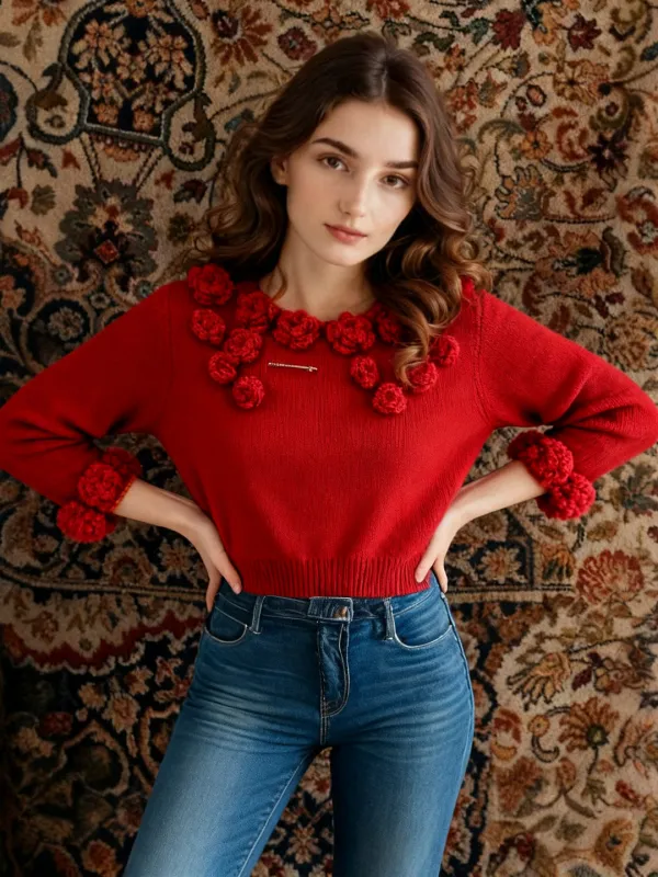 Rayna Round Neck Sweater sold by Simple Retro