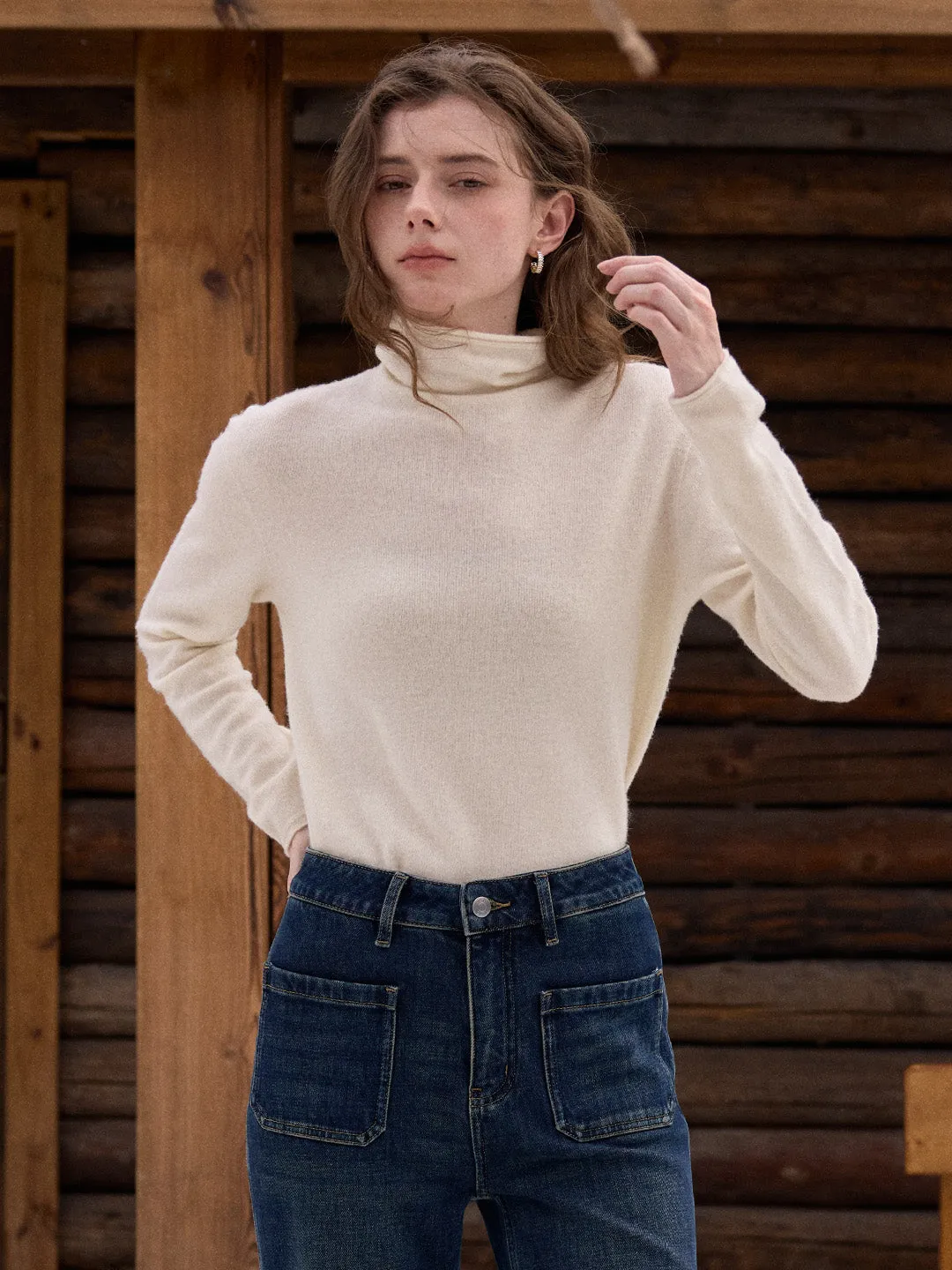 Marilyn Turtleneck Wool Cashmere Sweater sold by Simple Retro product image thumbnail 2