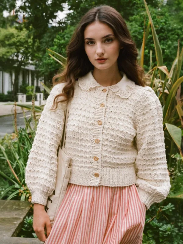 Amayah Lace Collar Cardigan sold by Simple Retro