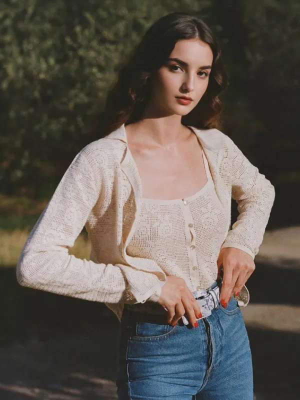 Loretta Hollow Cardigan sold by Simple Retro