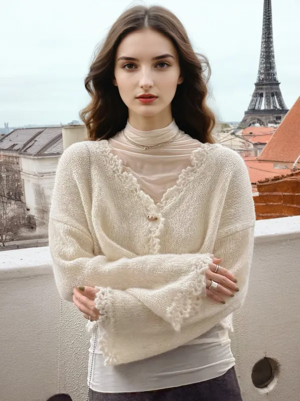 Drew V-Neck Cardigan sold by Simple Retro