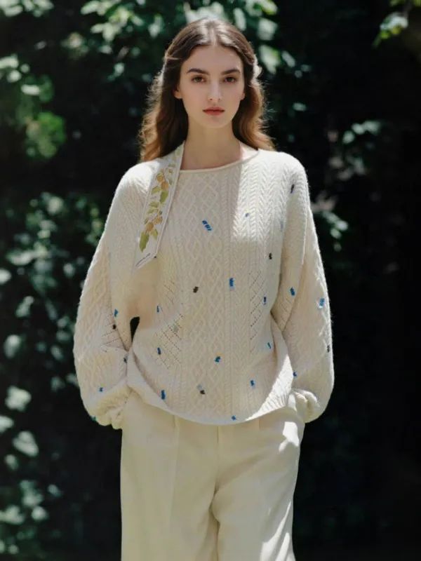 Leilany Round Neck Sweater sold by Simple Retro