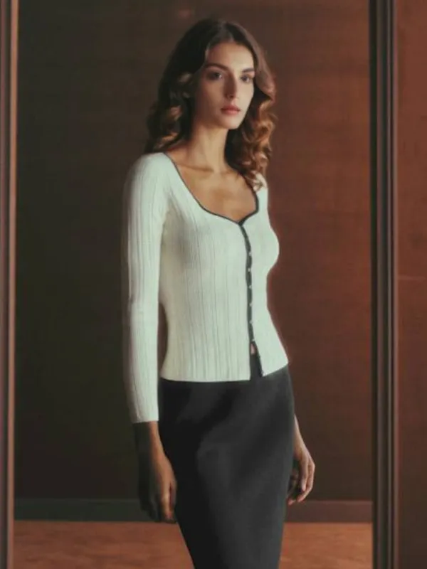 Baylor Sweetheart Neck Sweater sold by Simple Retro