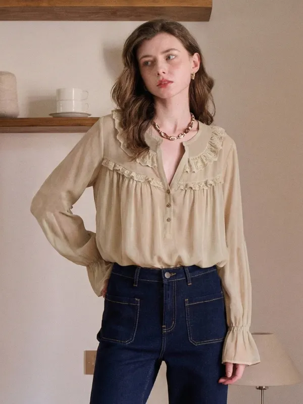 Veda Round Neck Blouse sold by Simple Retro