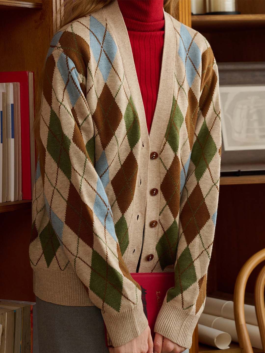 Jolene Argyle Patterned Knit Cardigan sold by Simple Retro product image thumbnail 4