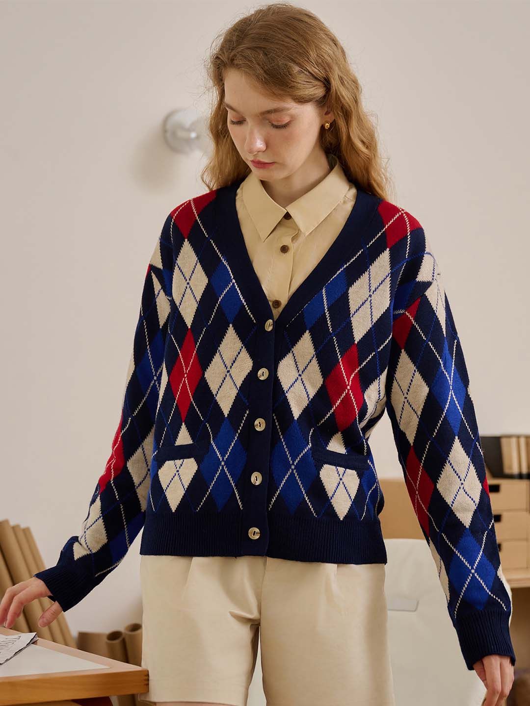 Jolene Argyle Patterned Knit Cardigan sold by Simple Retro product image thumbnail 3