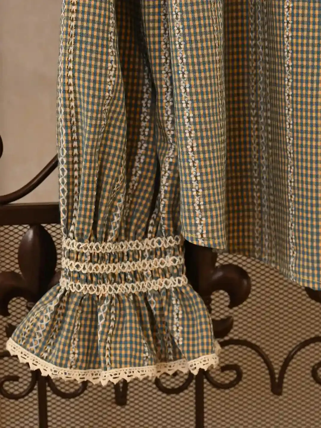 Celia V-Neck Ruffle Lace Blouse sold by Simple Retro product image thumbnail 4