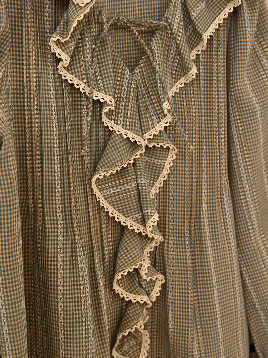 Celia V-Neck Ruffle Lace Blouse sold by Simple Retro product image thumbnail 5