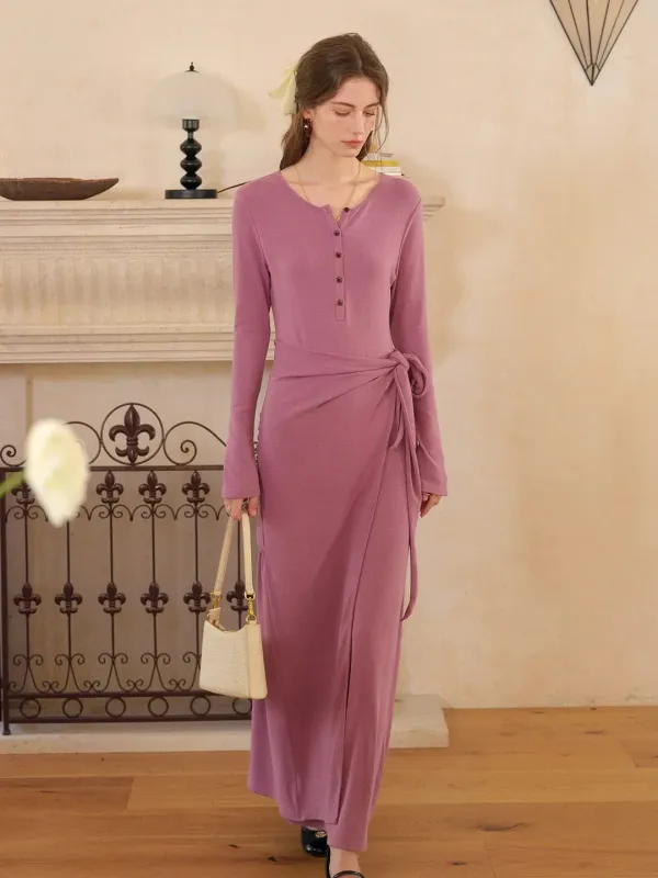 Cielo Rounc Neck Knot Dress made by Simple Retro