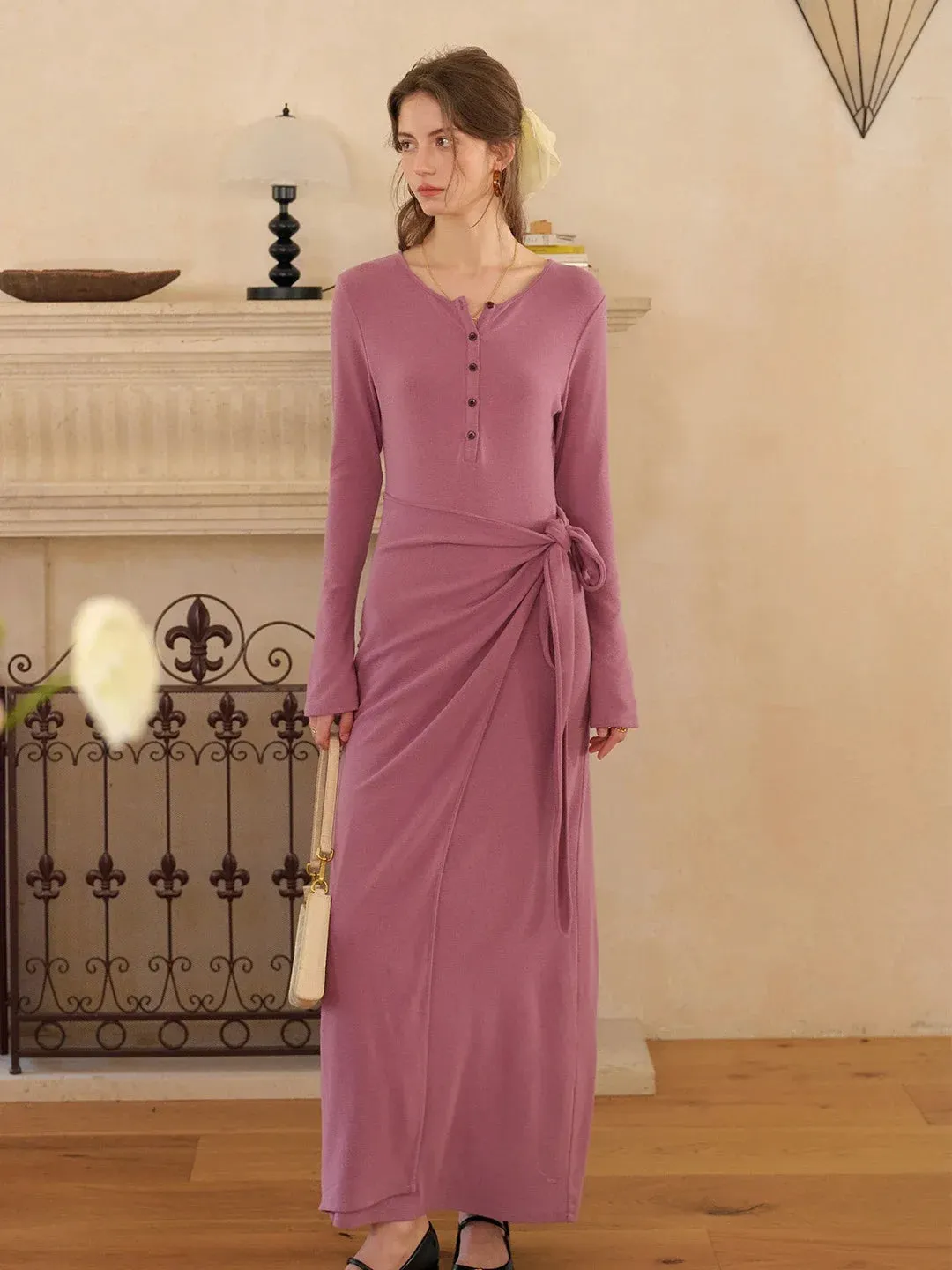 Cielo Rounc Neck Knot Dress sold by Simple Retro product image thumbnail 3