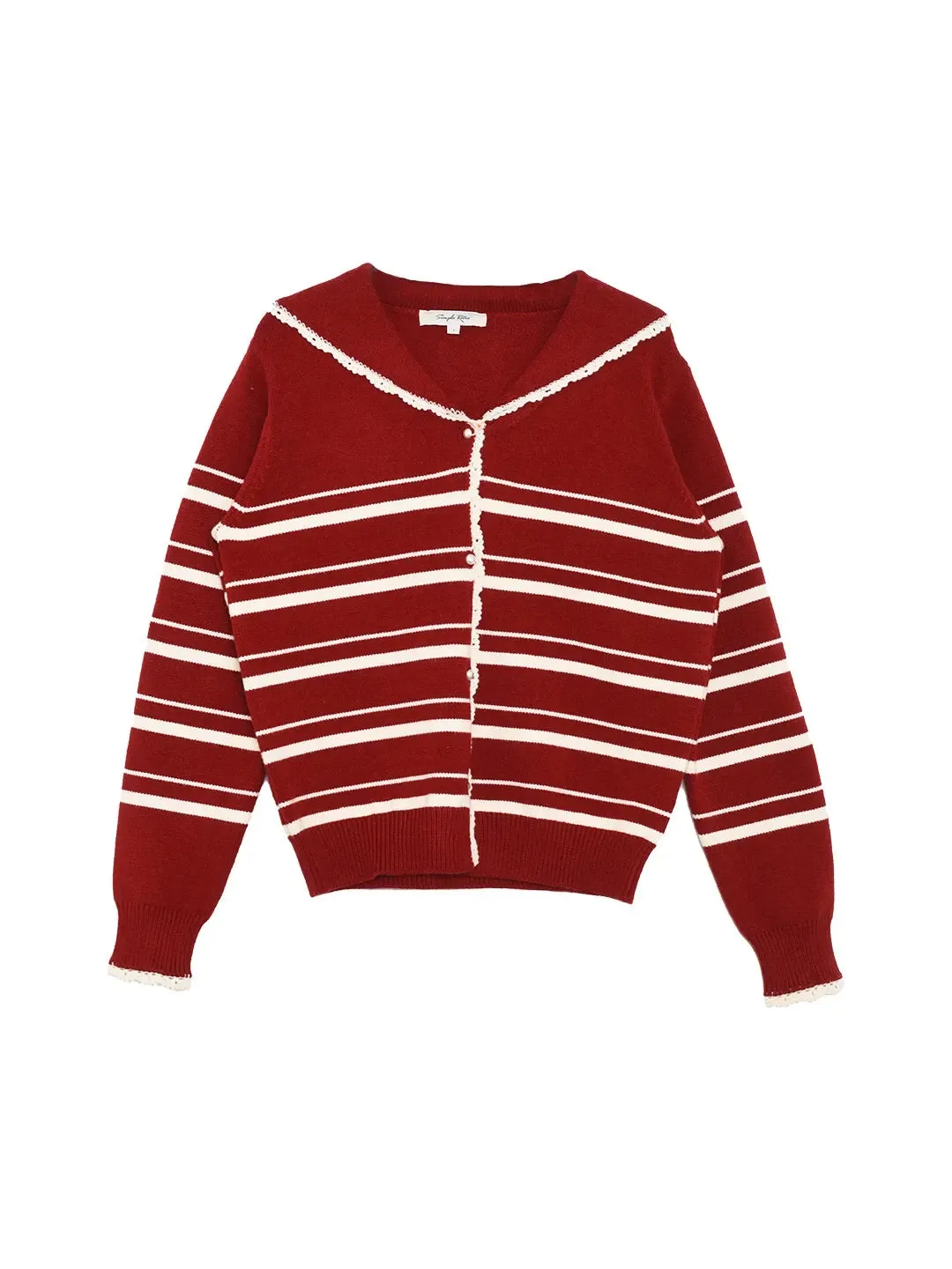 Stormi V-Neck Stripe Cardigan sold by Simple Retro product image thumbnail 2