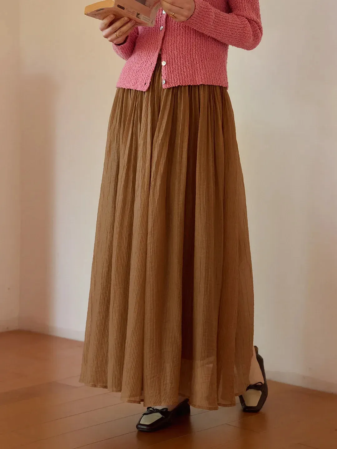 Harlee Flowy Pleated Lyocell Skirt sold by Simple Retro product image thumbnail 4