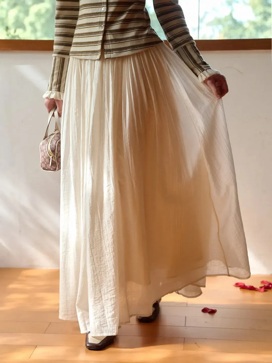 Harlee Flowy Pleated Lyocell Skirt sold by Simple Retro product image thumbnail 5