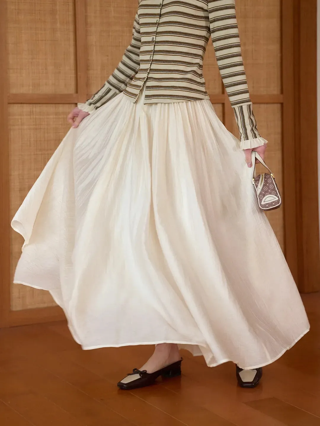 Harlee Flowy Pleated Lyocell Skirt sold by Simple Retro product image thumbnail 2