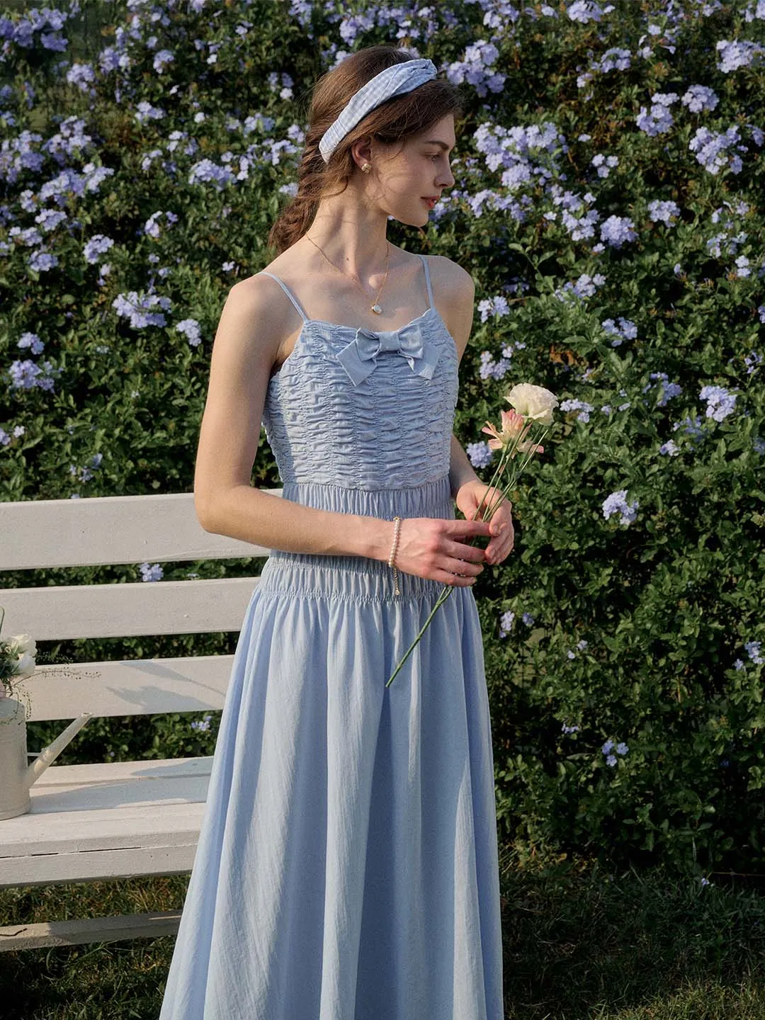 【Final Sale】Avayah Bow Smocked Slip Dress sold by Simple Retro product image thumbnail 2