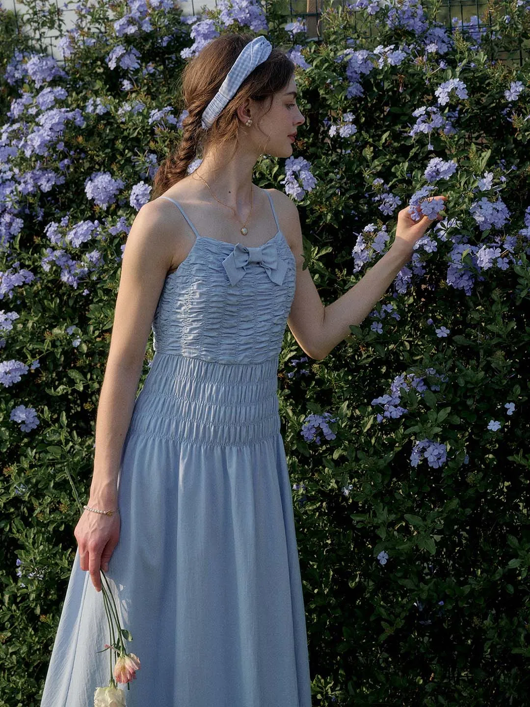 【Final Sale】Avayah Bow Smocked Slip Dress sold by Simple Retro product image thumbnail 3