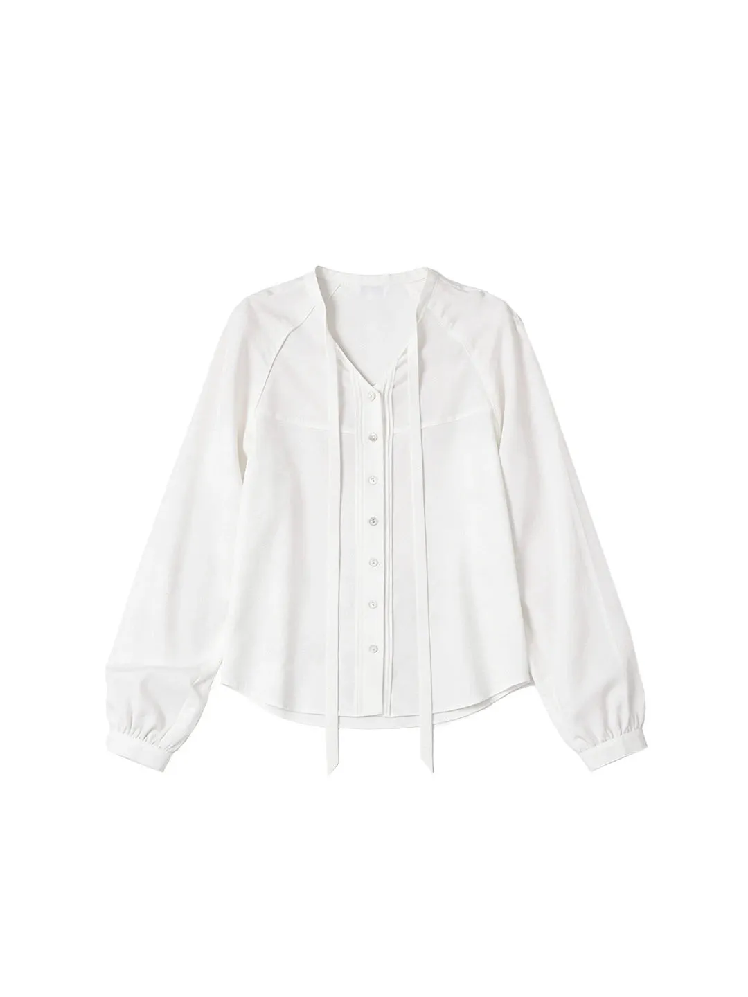 【Final Sale】Saoirse Tie Collar Linen Blouse sold by Simple Retro product image thumbnail 2