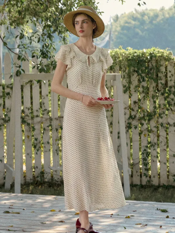 Bethany Peter Pan Collar Ruffle Dress made by Simple Retro