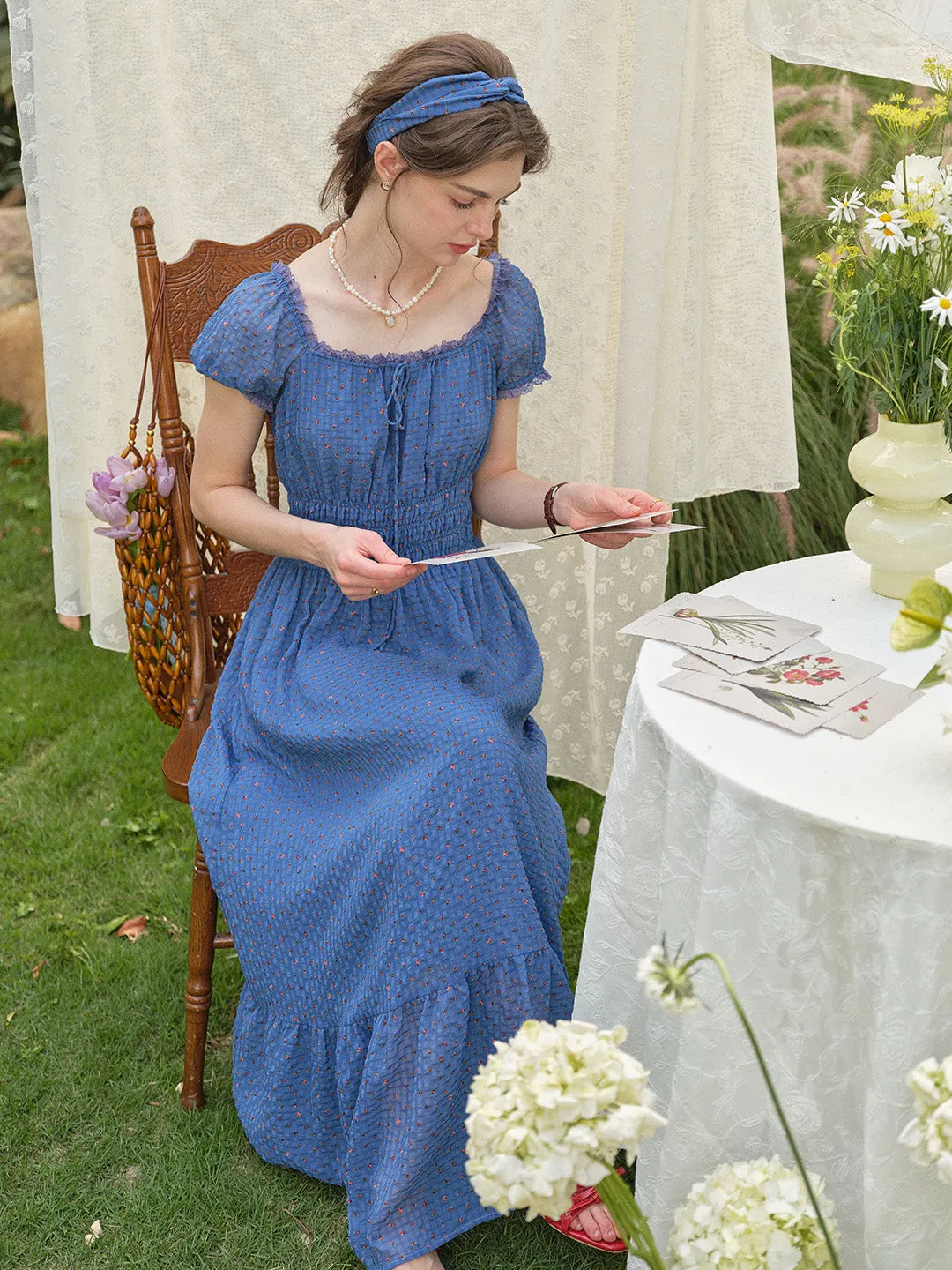 Carmen Sweetheart Neck Puff Sleeve Dress sold by Simple Retro product image thumbnail 3