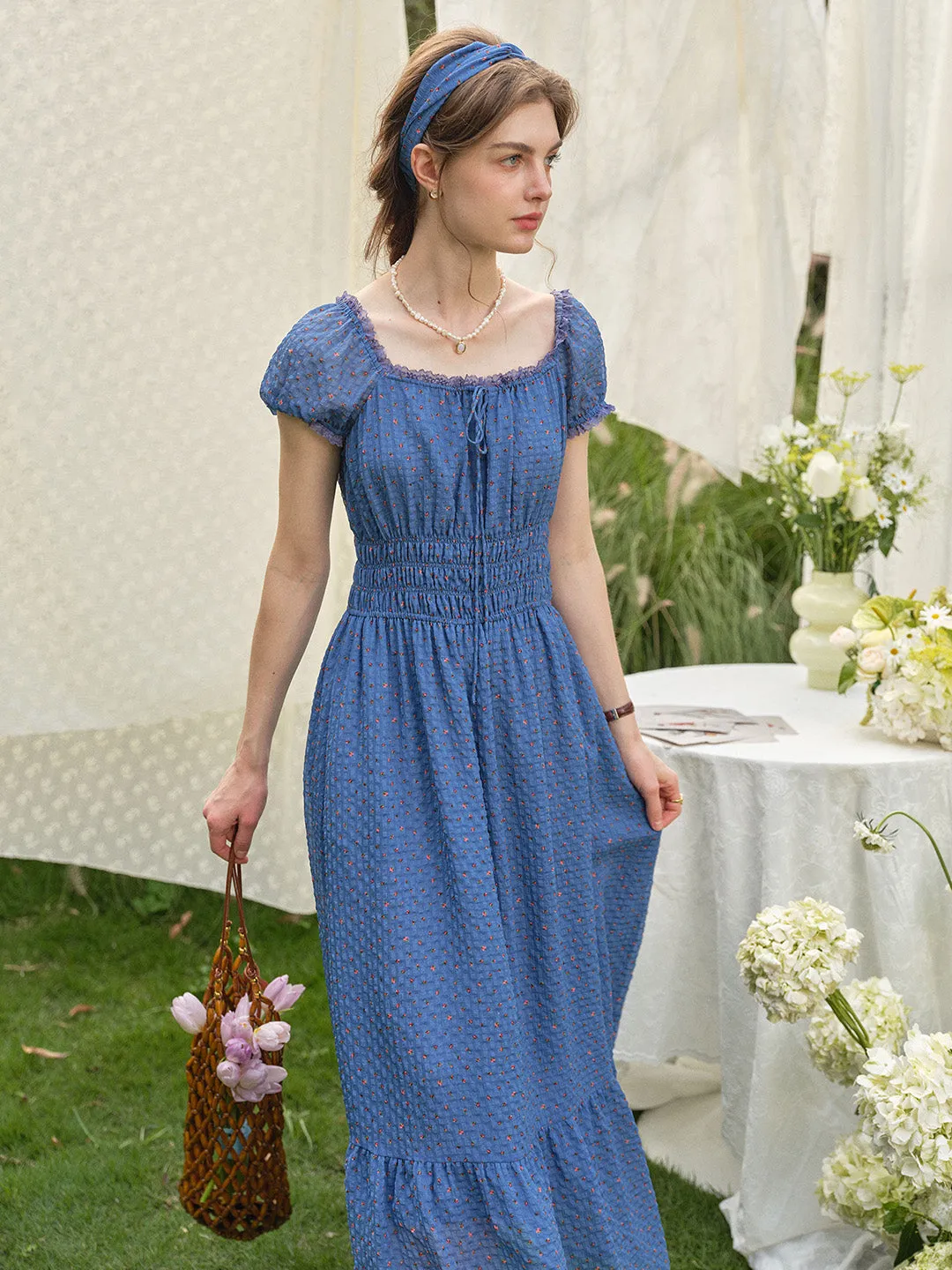 Carmen Sweetheart Neck Puff Sleeve Dress sold by Simple Retro product image thumbnail 4