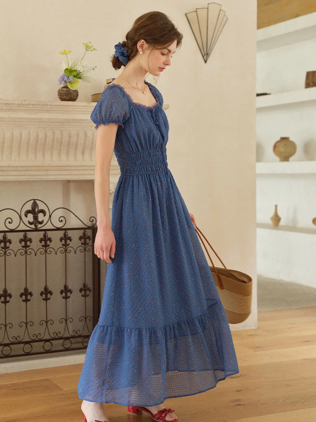 Carmen Sweetheart Neck Puff Sleeve Dress sold by Simple Retro product image thumbnail 5
