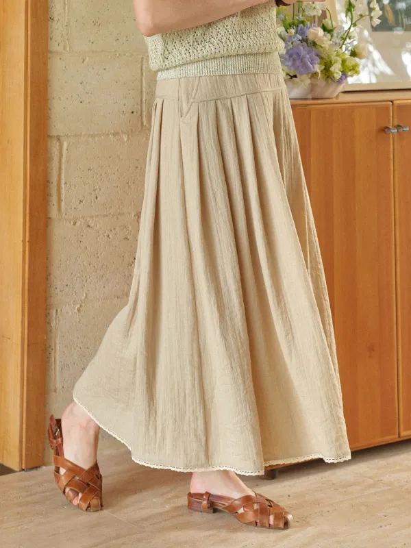 Selene A-Line Linen Skirt made by Simple Retro