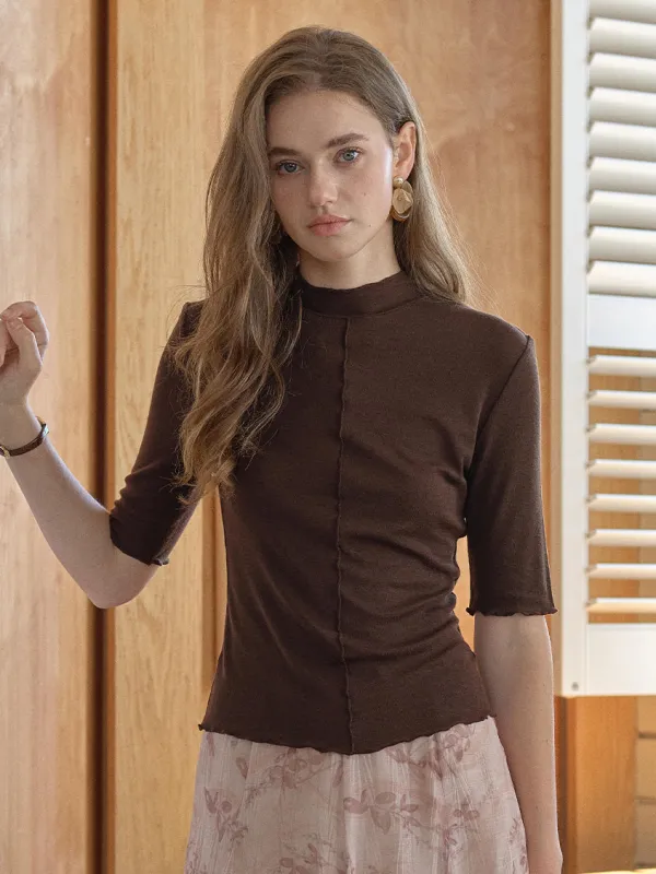 Samara Solid Slim-Fit Half-Sleeve Blouse made by Simple Retro