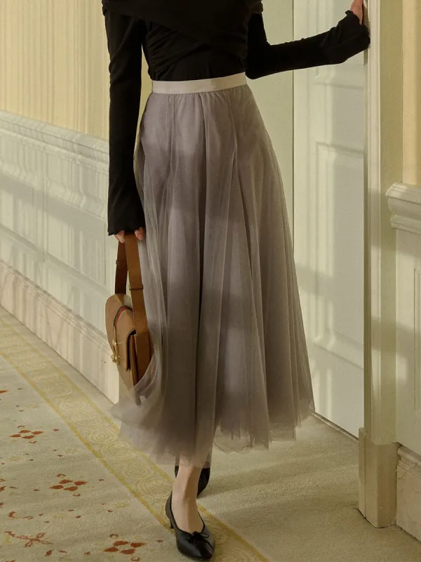 Hallie Romantic Sweet A-line Mesh Skirt sold by Simple Retro
