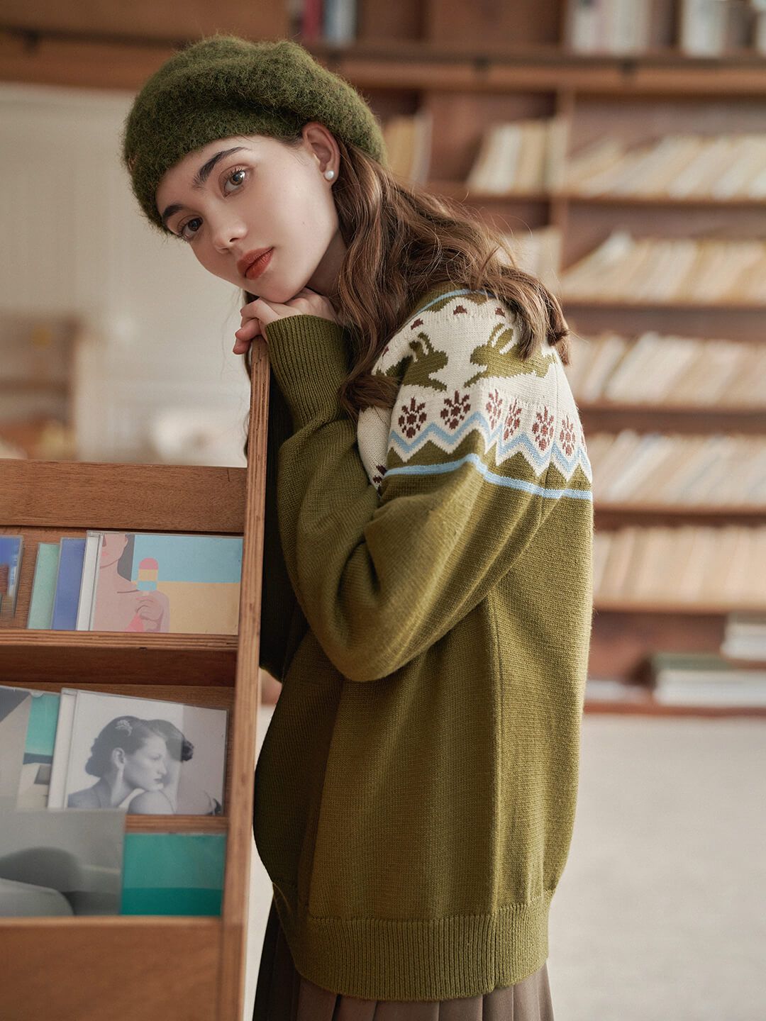 Rabbit Fair Isle Round Neck Knitwear sold by Simple Retro product image thumbnail 7