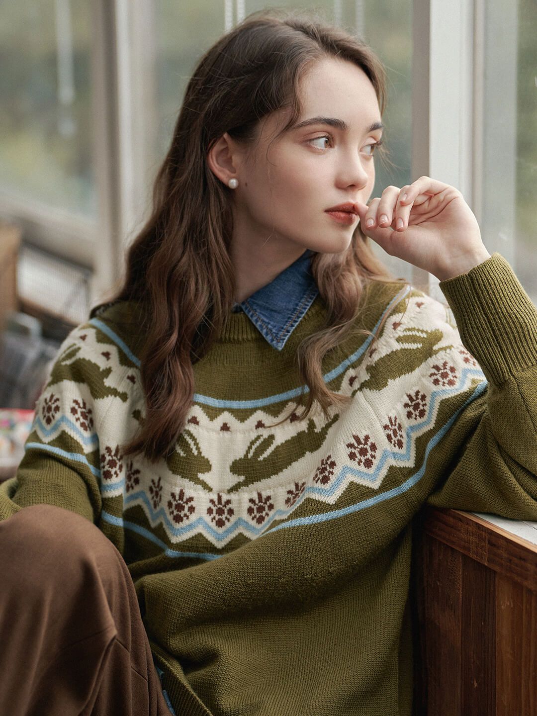 Rabbit Fair Isle Round Neck Knitwear sold by Simple Retro product image thumbnail 10