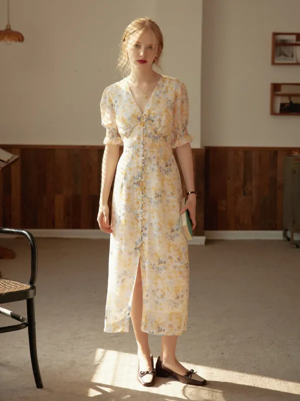 Kora Floral Printed Maxi Dress sold by Simple Retro