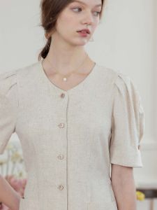 Rosa Elegant V-Neck Puff Sleeve Dress sold by Simple Retro