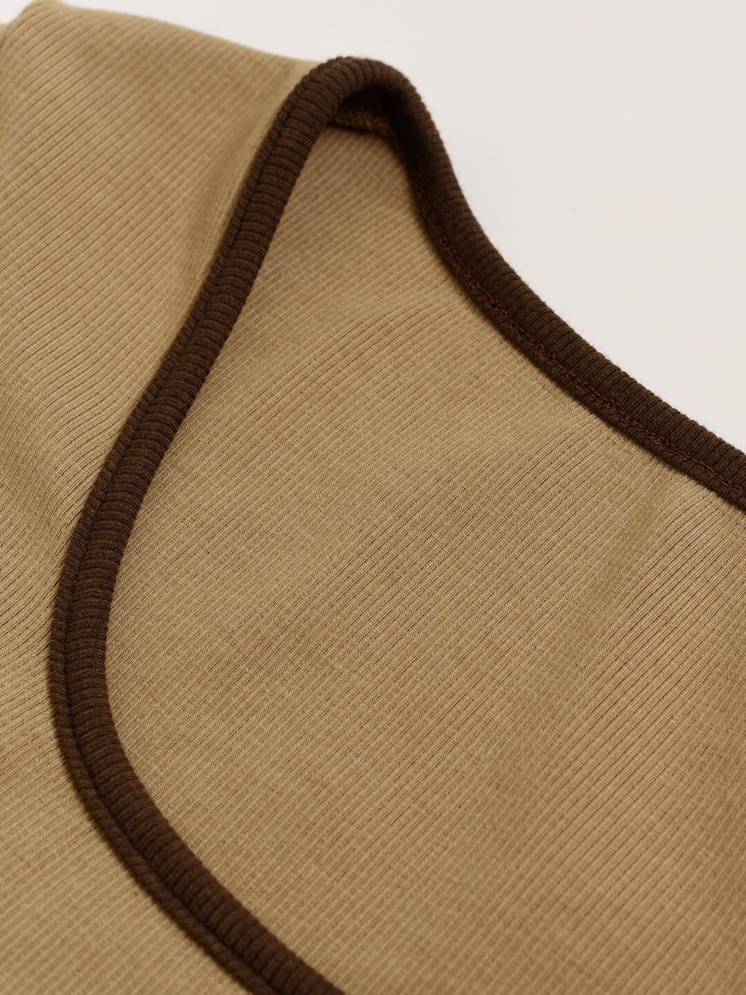 Erica U-neck Khaki Knitted Top sold by Simple Retro product image thumbnail 8