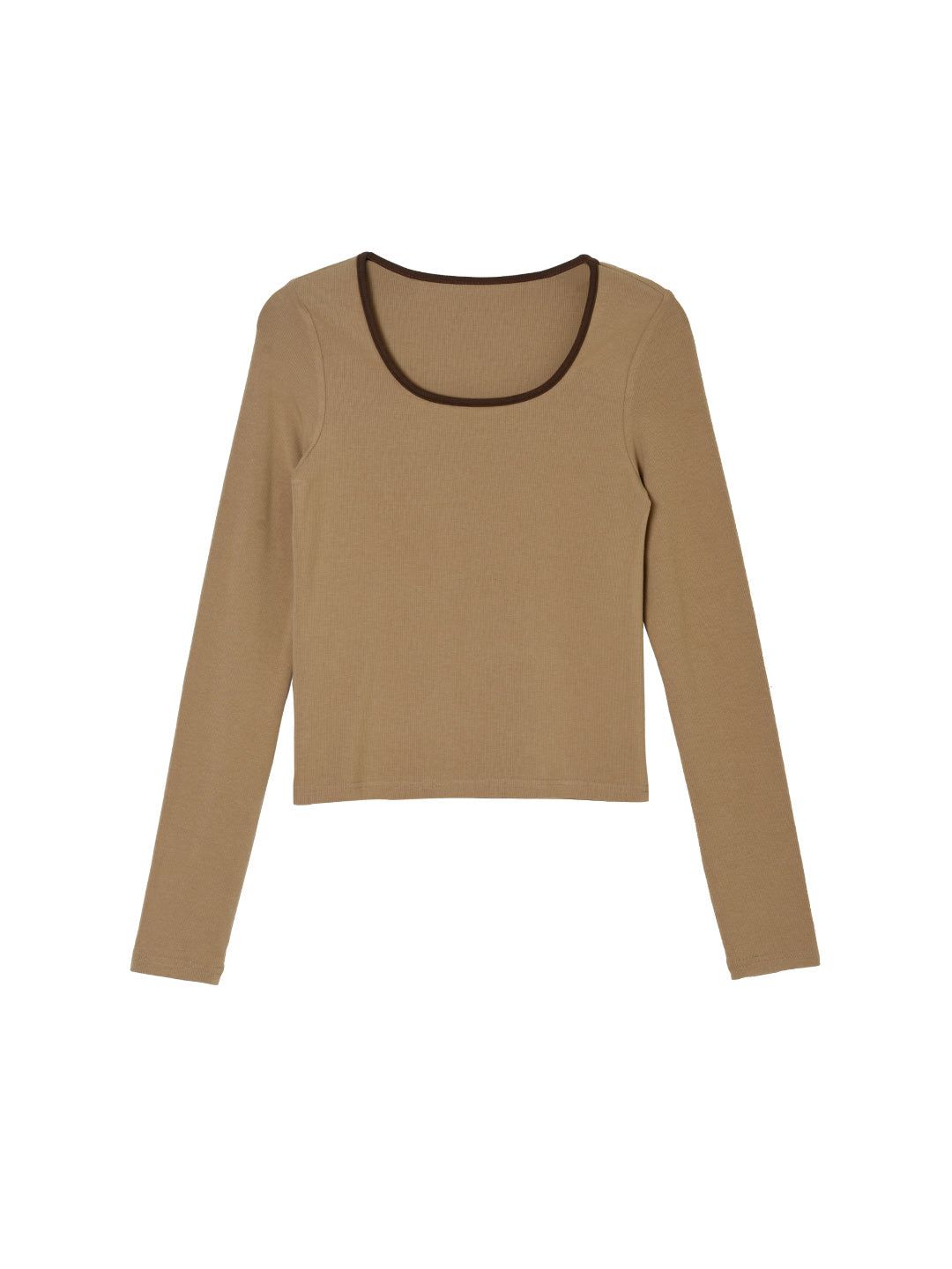 Erica U-neck Khaki Knitted Top sold by Simple Retro product image thumbnail 6