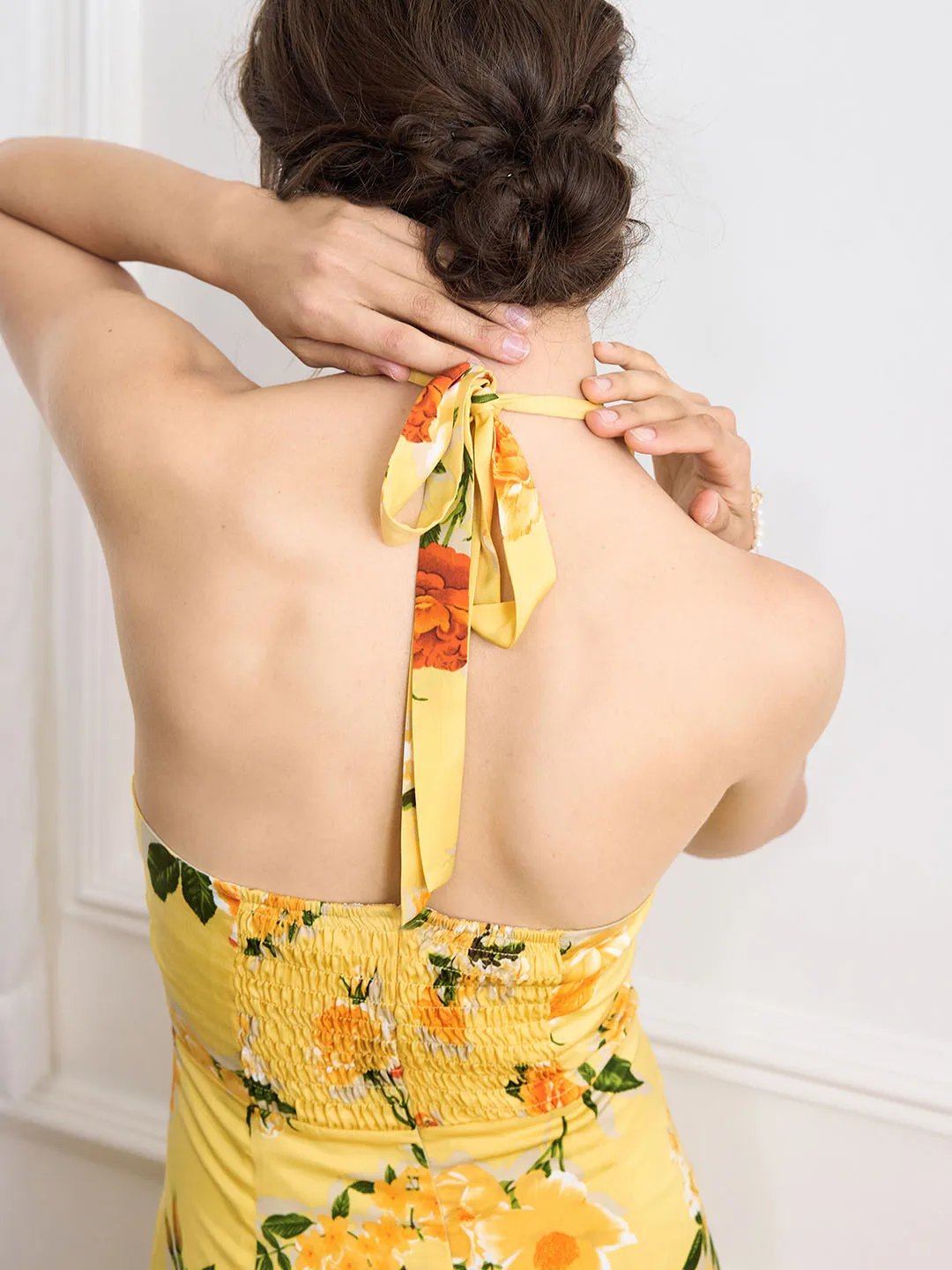 Liberty Chiffon Print Halter Neck Dress sold by Simple Retro product image thumbnail 2