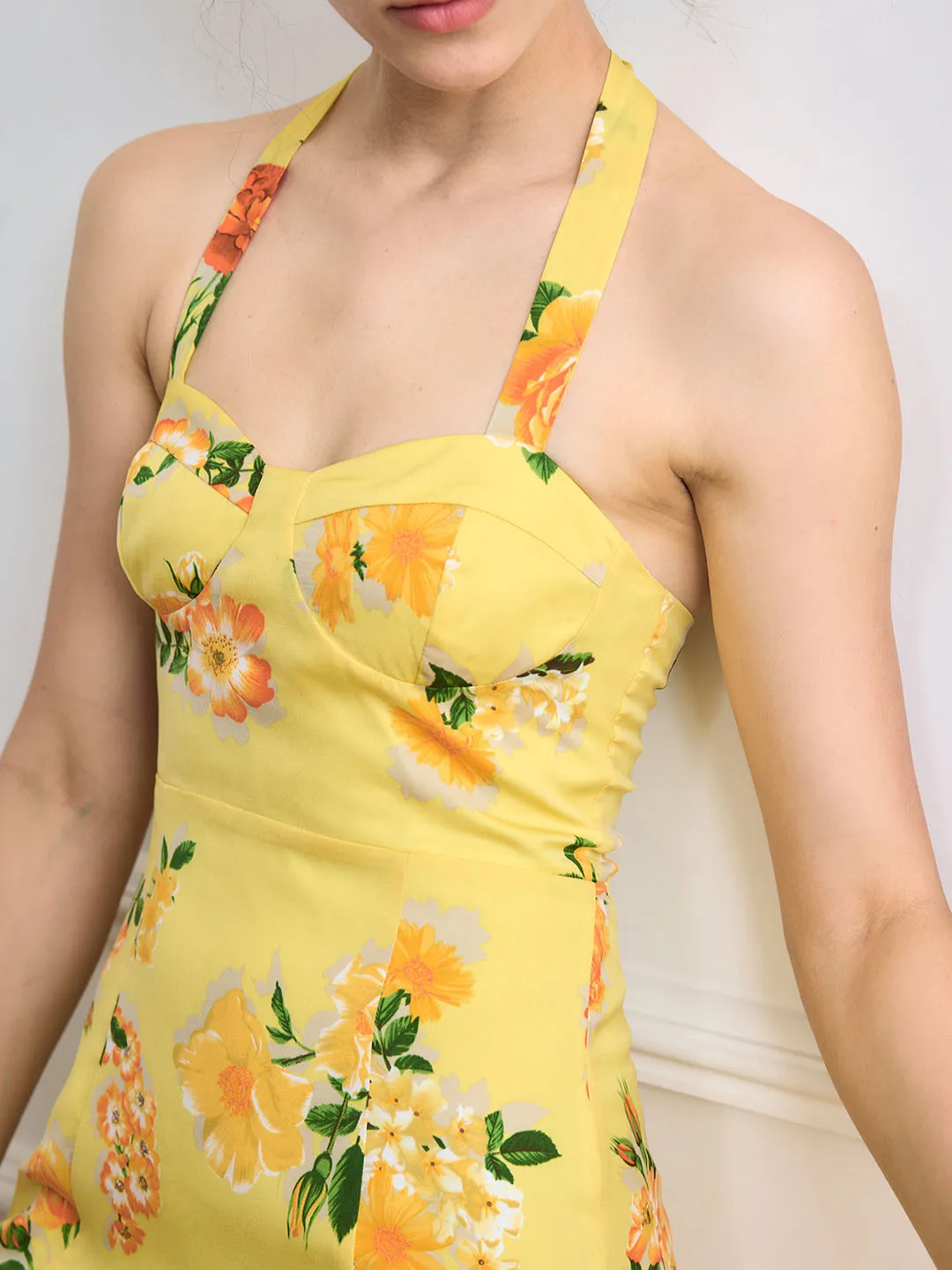 Liberty Chiffon Print Halter Neck Dress sold by Simple Retro product image thumbnail 5
