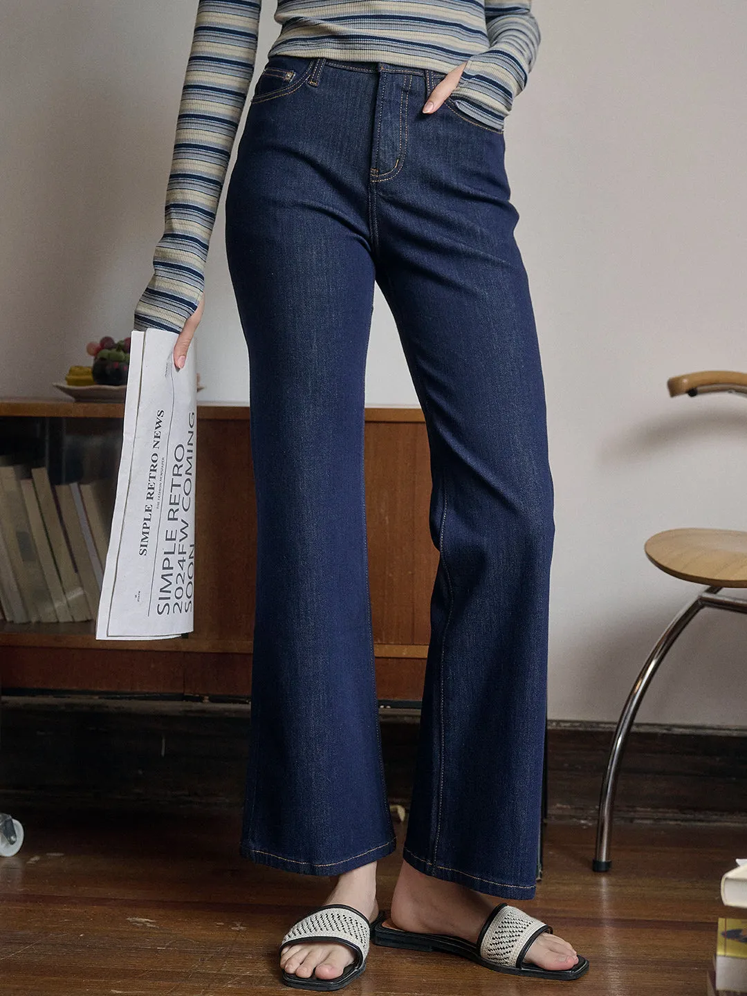 Thalia Vintage High Waist Slight Bootcut Jeans sold by Simple Retro product image thumbnail 3