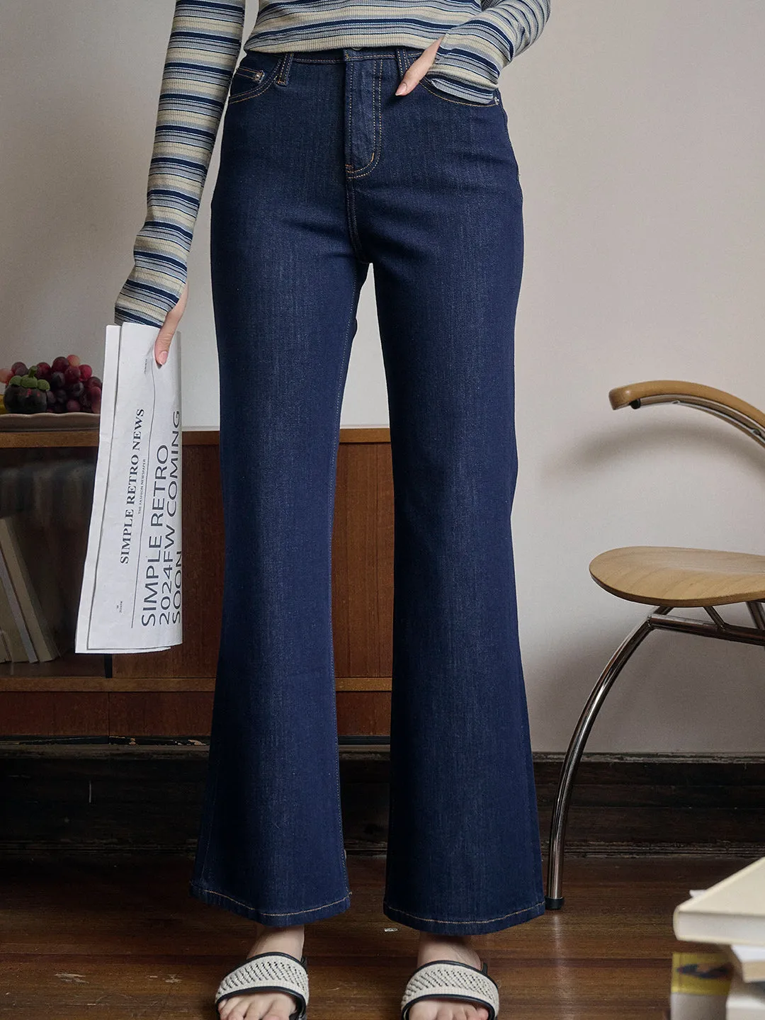 Thalia Vintage High Waist Slight Bootcut Jeans sold by Simple Retro