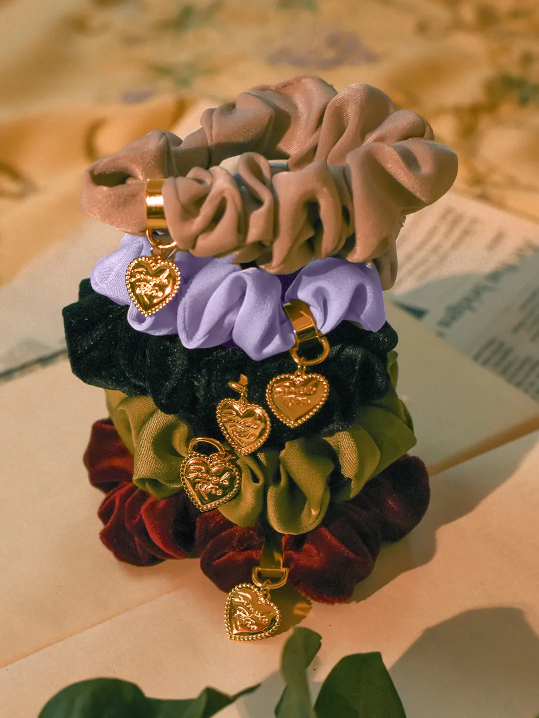 Simple Retro Heart Pendant Scrunchie sold by Simple Retro