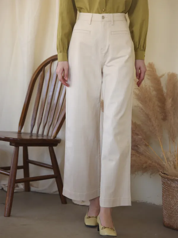 Felicia Vintage Inspired White Straight Jeans sold by Simple Retro