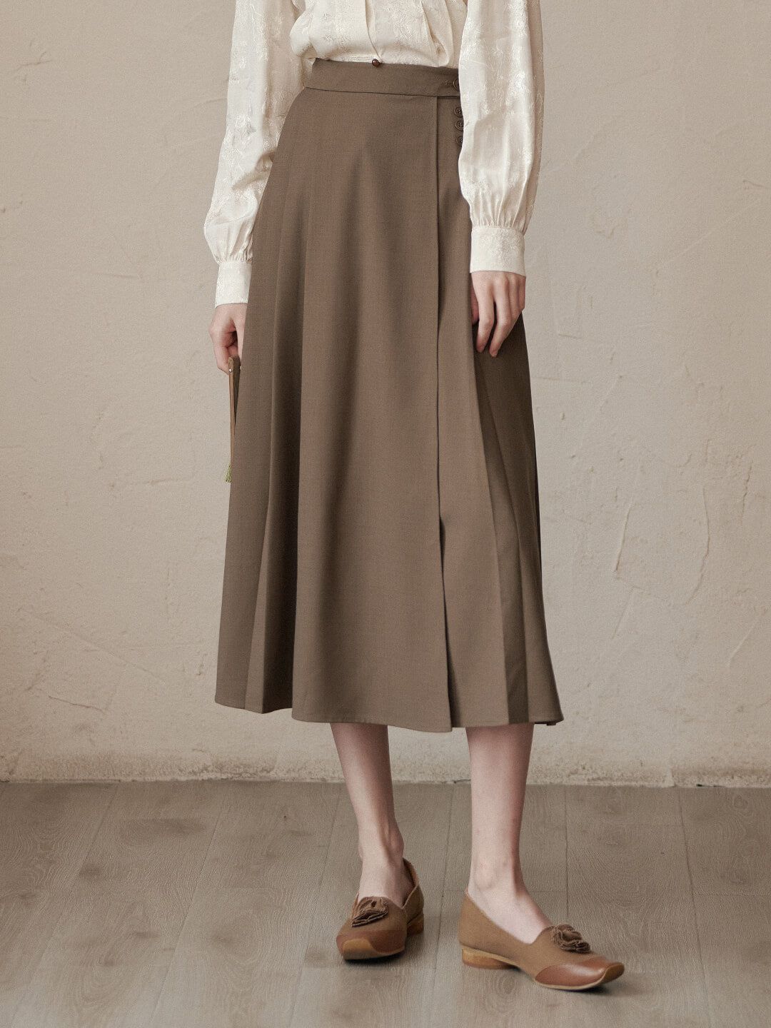 Pleated Splicing A-line Skirt sold by Simple Retro product image thumbnail 3