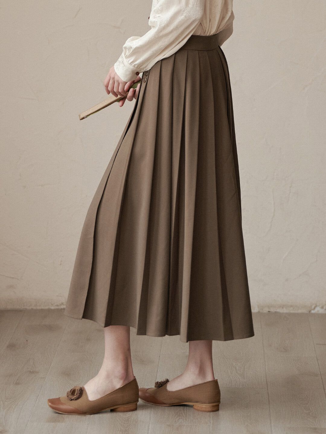 Pleated Splicing A-line Skirt sold by Simple Retro product image thumbnail 2