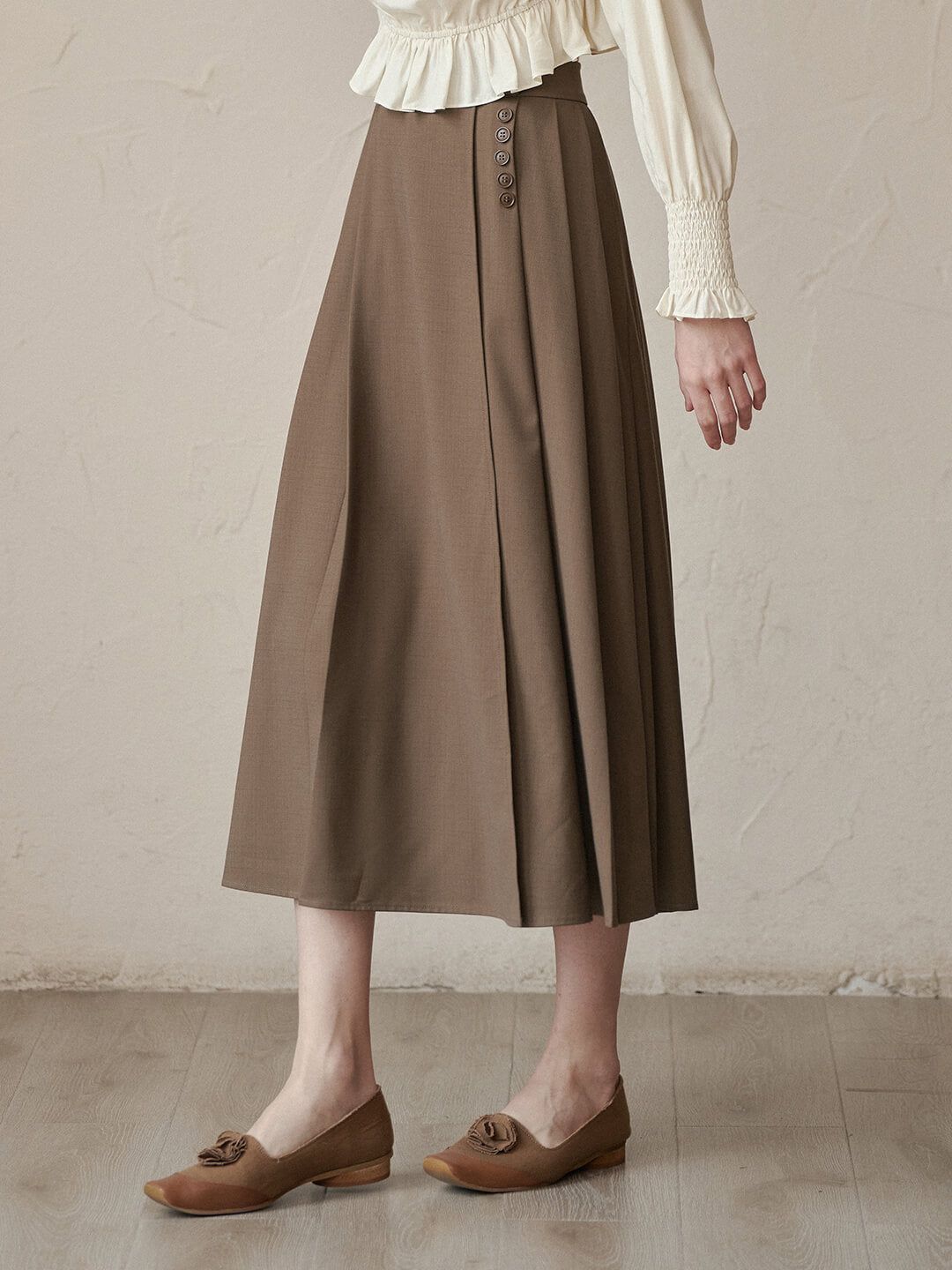 Pleated Splicing A-line Skirt sold by Simple Retro product image thumbnail 5