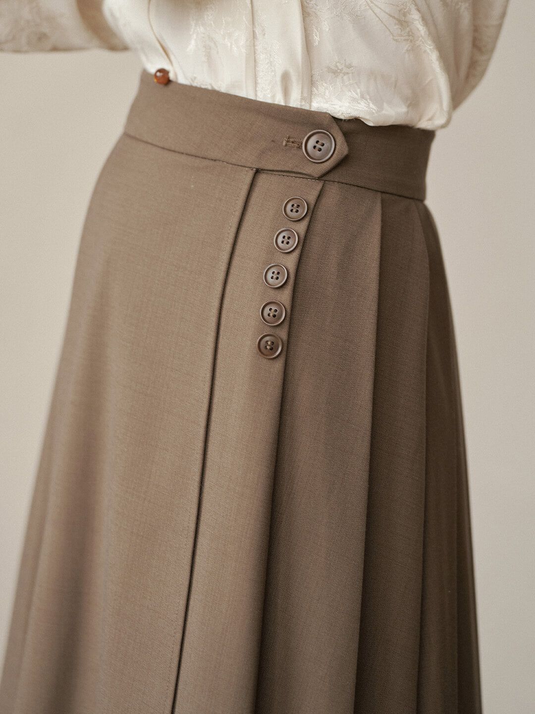 Pleated Splicing A-line Skirt sold by Simple Retro product image thumbnail 4